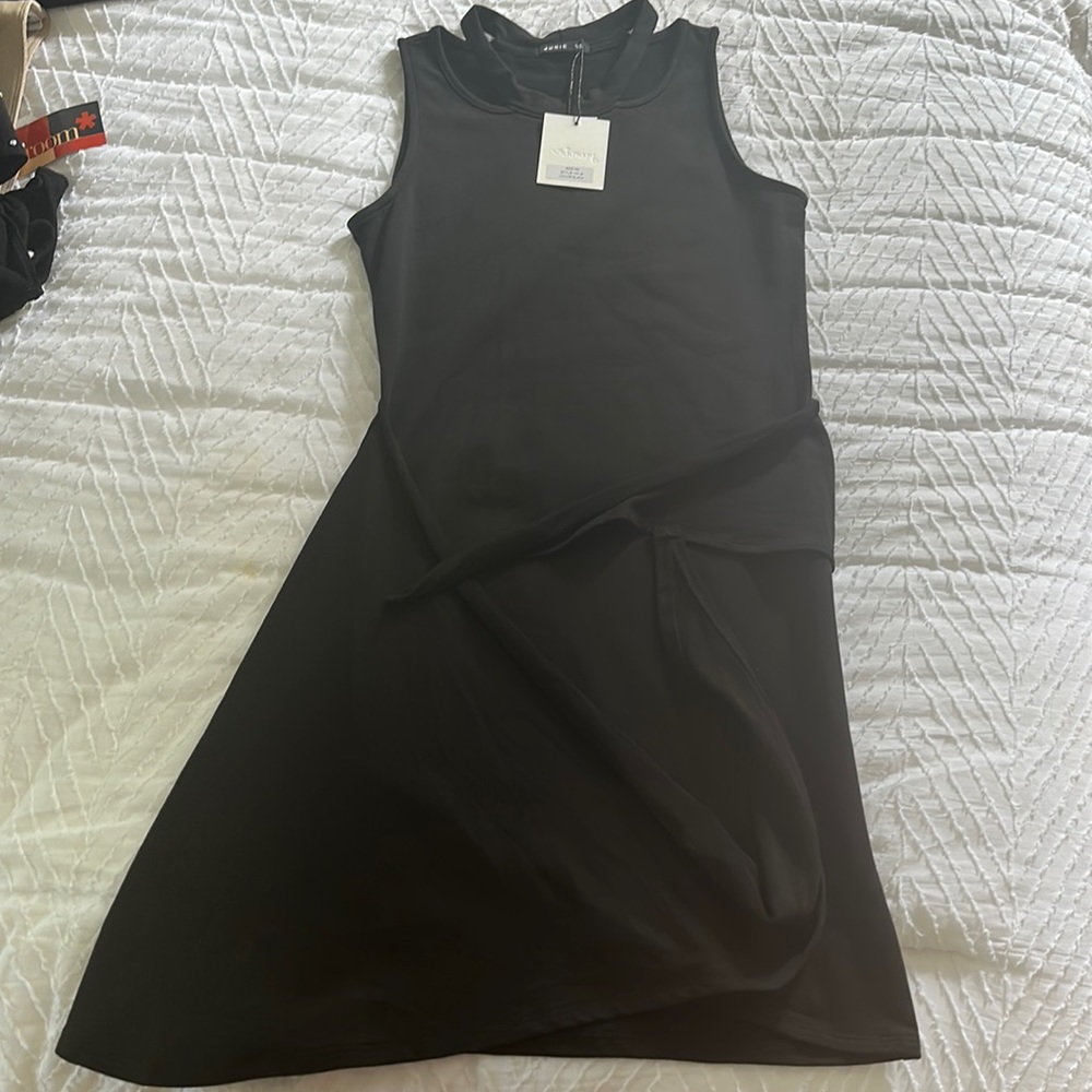 Tie front black dress BRAND NEW NEVER WORN